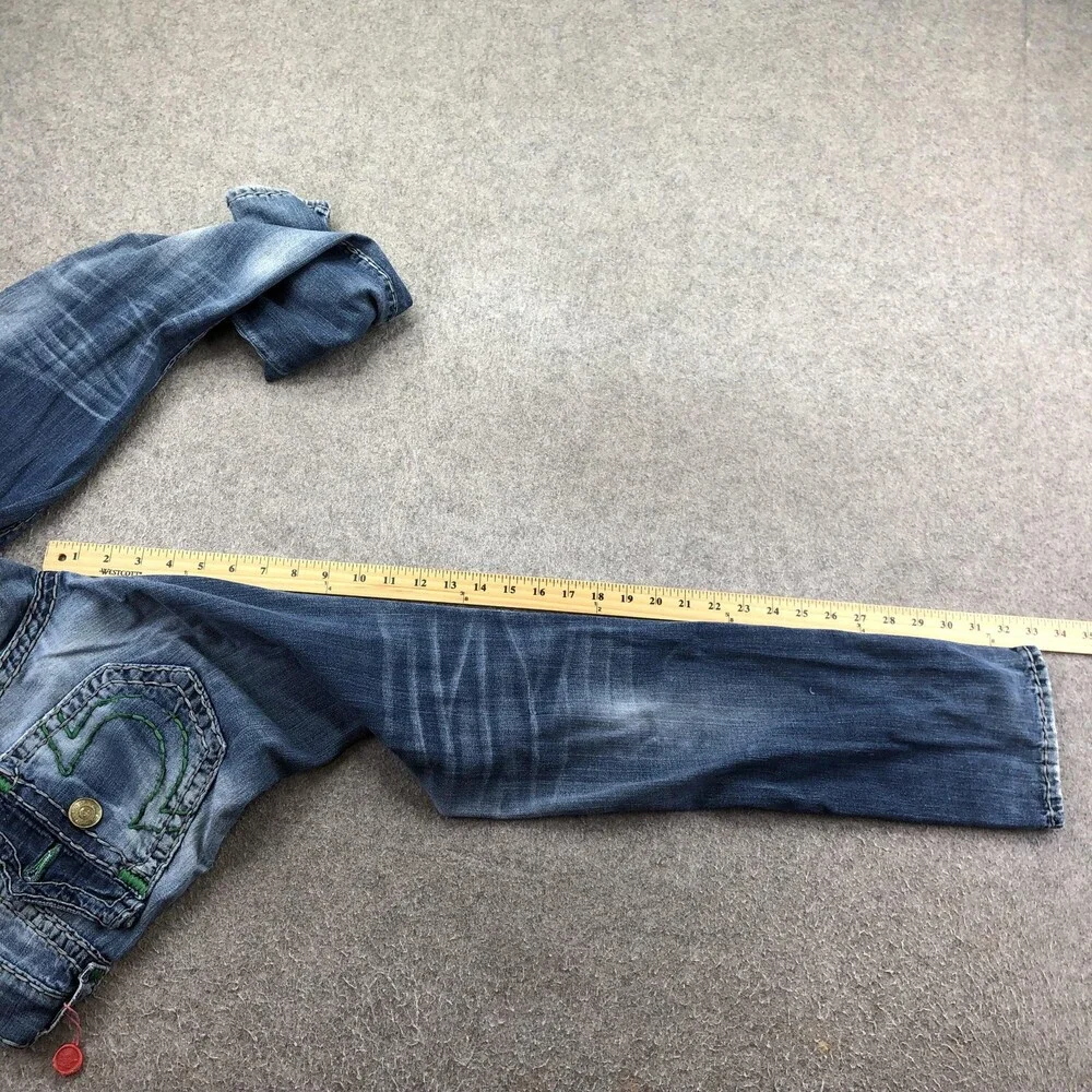 True Religion Geno Jeans Mens 28x33 Blue Medium Wash Relaxed Slim Straight Denim